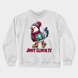 Ice skating chicken Crewneck Sweatshirt